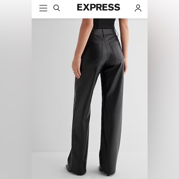 NWT Express High Waisted Faux Leather Wide Leg Pant
Black - Picture 4 of 5